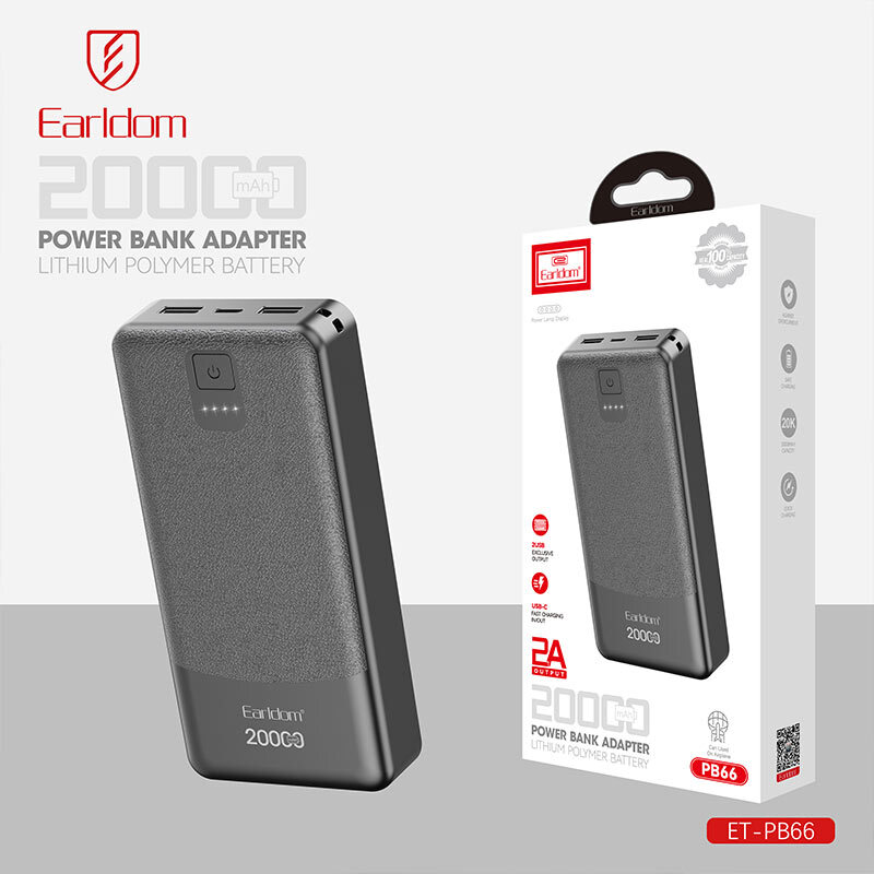 پاور بانک ارلدام ET-PB66 10W ظرفیت 20000 میلی آمپر ساعت
